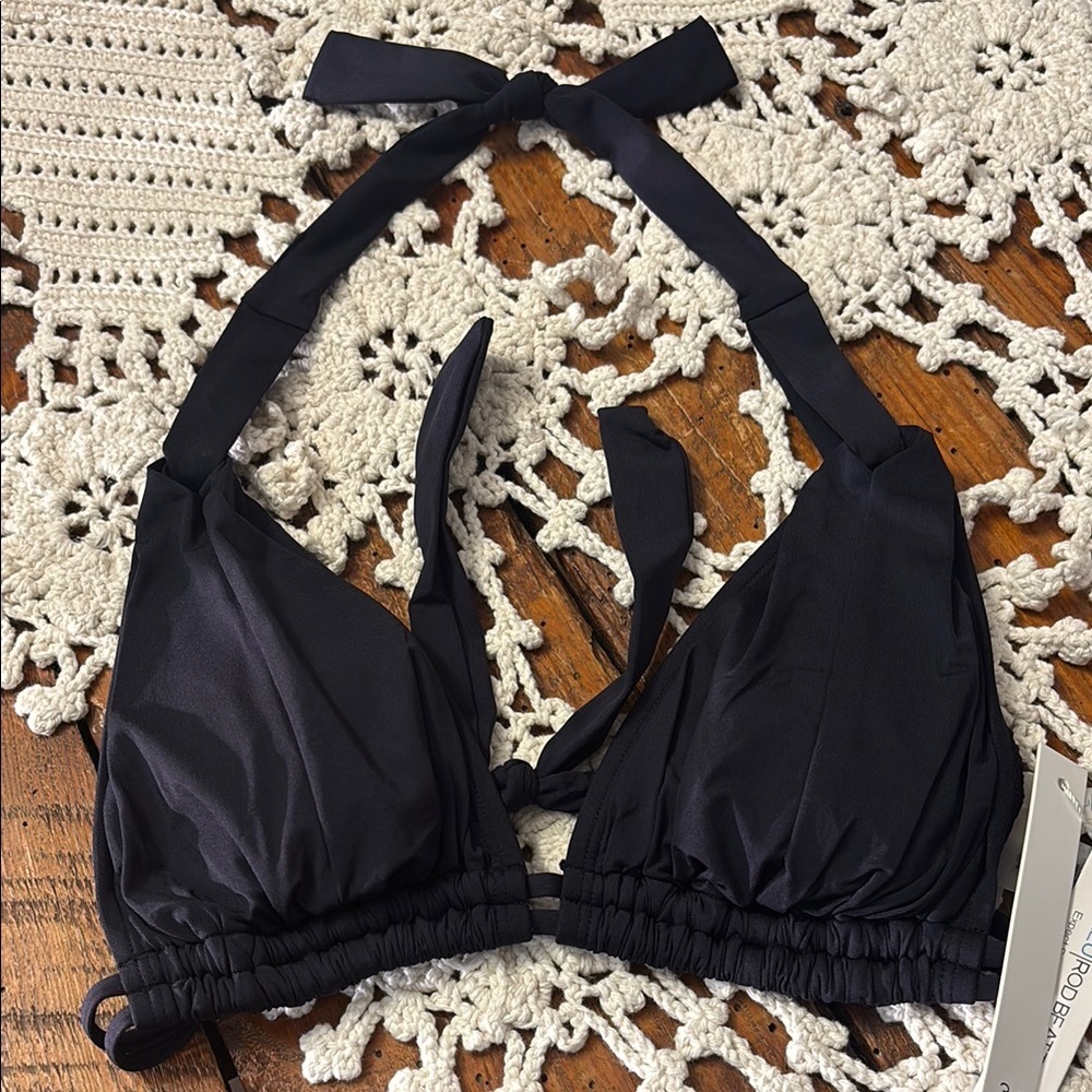 Bleu Rod Beattie Black Halter Swim Bra
